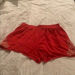 Red fabric shorts